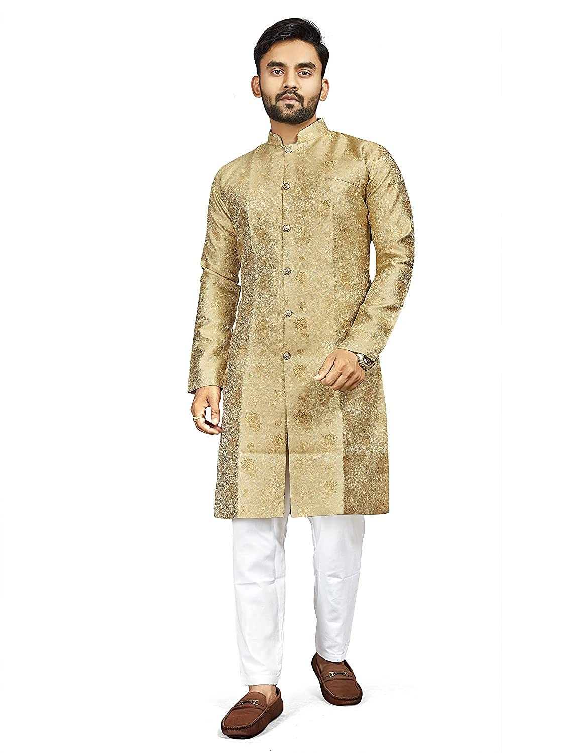 Buy N.B.F FashionIndo Western Sherwani Wedding Dress for Men Ethnic Wear Gold Online at