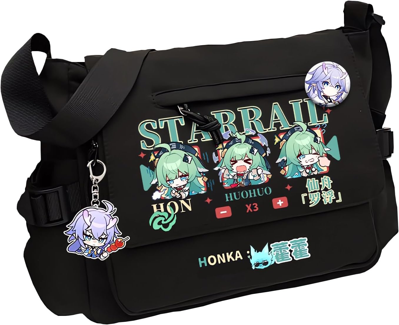 Game Handbag Crossbody Bag, Cute Single Shoulder Bag, Adult 3D Print Anime Backpack Black-1