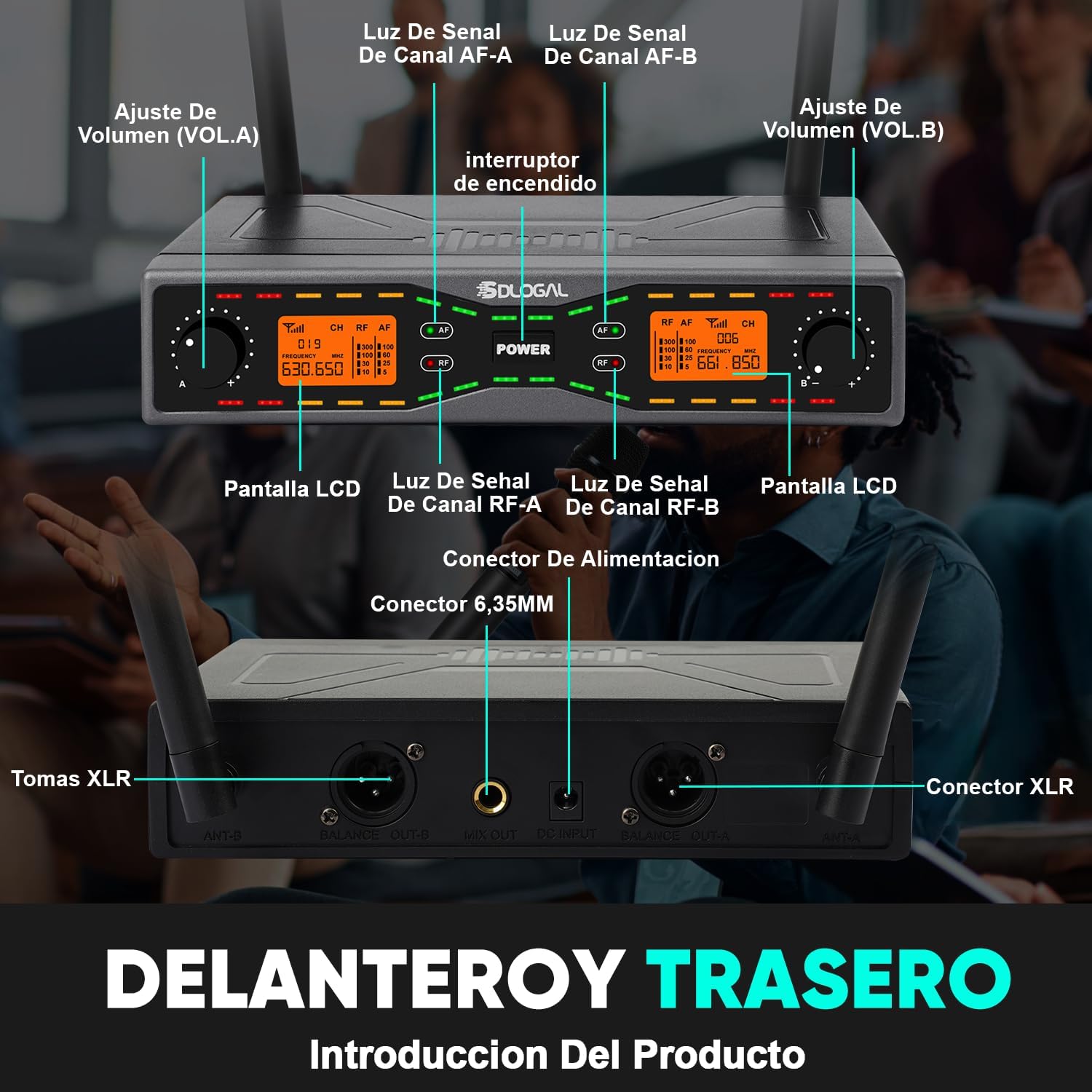 Diagram showing optimal connection order for receiver, mixer, amplifier, and speakers