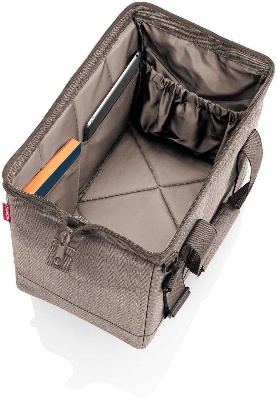 reisenthel allrounder M - Versatile Doctor's Bag for Travel, Work or Leisure - With Functional Stylish Design, Herringbone Mocha, One Size