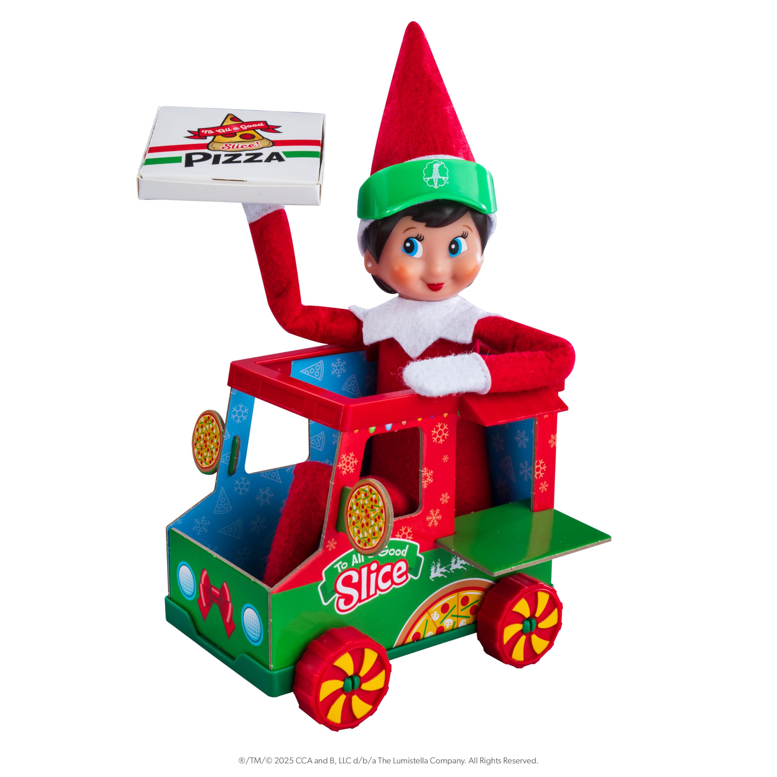 The Elf on the Shelf Polar Props Camion à Pizza Polaire – Accessoires et Accessoires pour des scènes Amusantes d'elfe de Pizza – Elfe Scout Non Inclus.