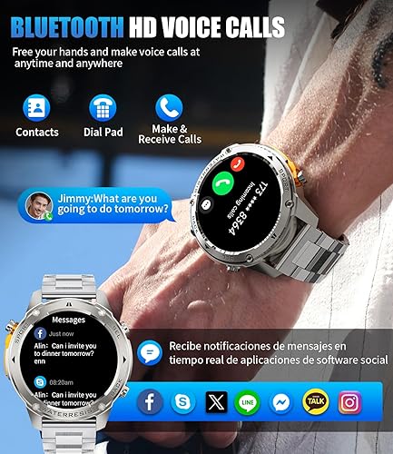 Miniatura 2 de LIGE Reloj inteligente militar con GPS para hombres, reloj de seguimiento GPS con brújula, más de 170 modos deportivos, reloj inteligente AMOLED de
