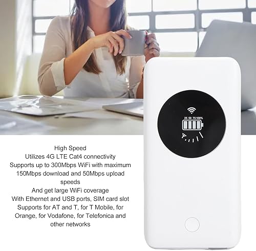 Miniatura 2 de 4G LTE móvil, punto de acceso portátil global desbloqueado 10000mAh, entrada USB C, punto de acceso portátil de bolsillo con ranura para tarjeta SIM