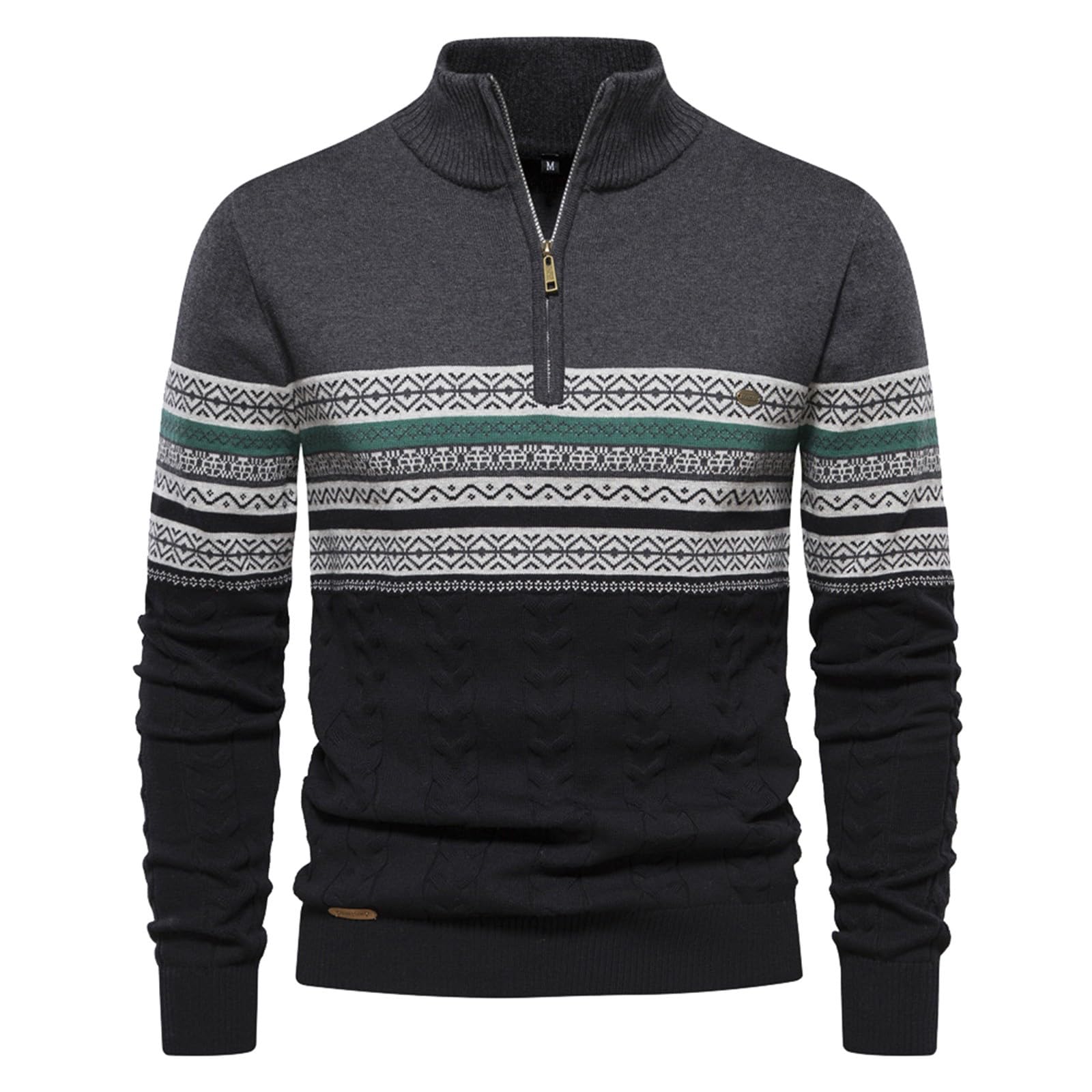 Genérico Jersey Hombre con Cremallera Cuello, Suéter Cuello Alto Hombre, Casual De Punto Liso Diseño Minimalista Y Ajuste Cómodo Suéter Ajuste Relajado Sweater Ideal para Otoño/Invierno Uso Diario