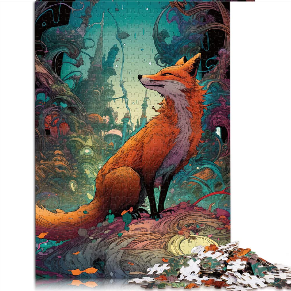 Jigsaws 1000 Pieces for Adults fox Jigsaw Puzzles for Adults Cardboard puzzles Challenging Game （Size 26x38cm）