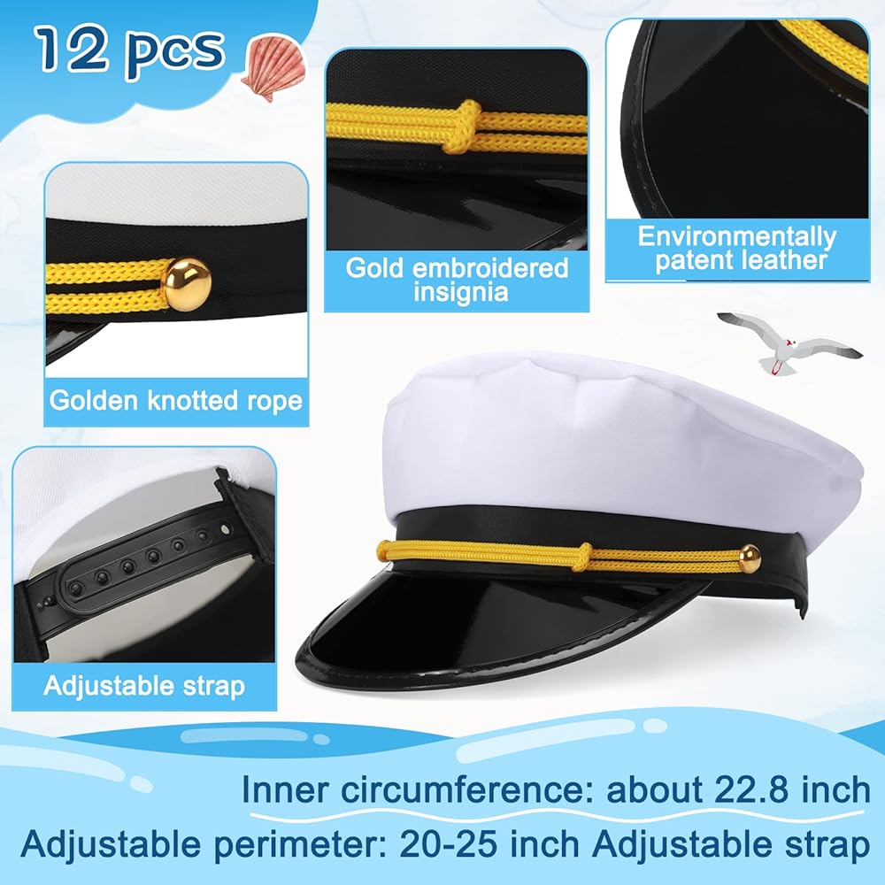 ●TATIANA● Cityscape Buckle Sailor Cap HT8155 2 Colors 5006 Amazon.com: Hercicy 24 Pcs Adjustable Captain and Sailor