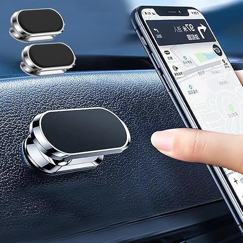 Soporte magnético para teléfono, 2 unidades, soporte universal giratorio de 360 grados, compatible con teléfonos inteligentes, absorbe la carcasa de
