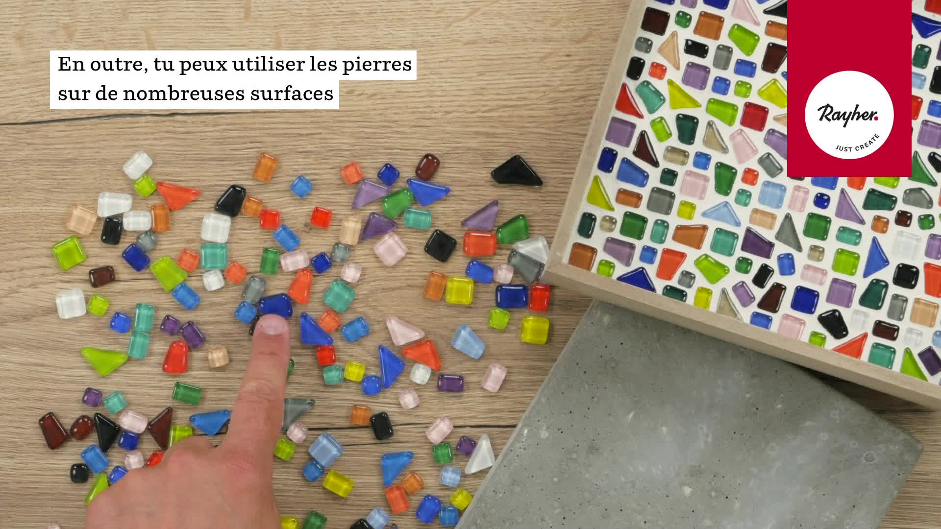 Mosaïque Verre Rayher - Mélange Multicolore | 13.5x13.5x6.5cm | Pour Déco Intérieur/Extérieur