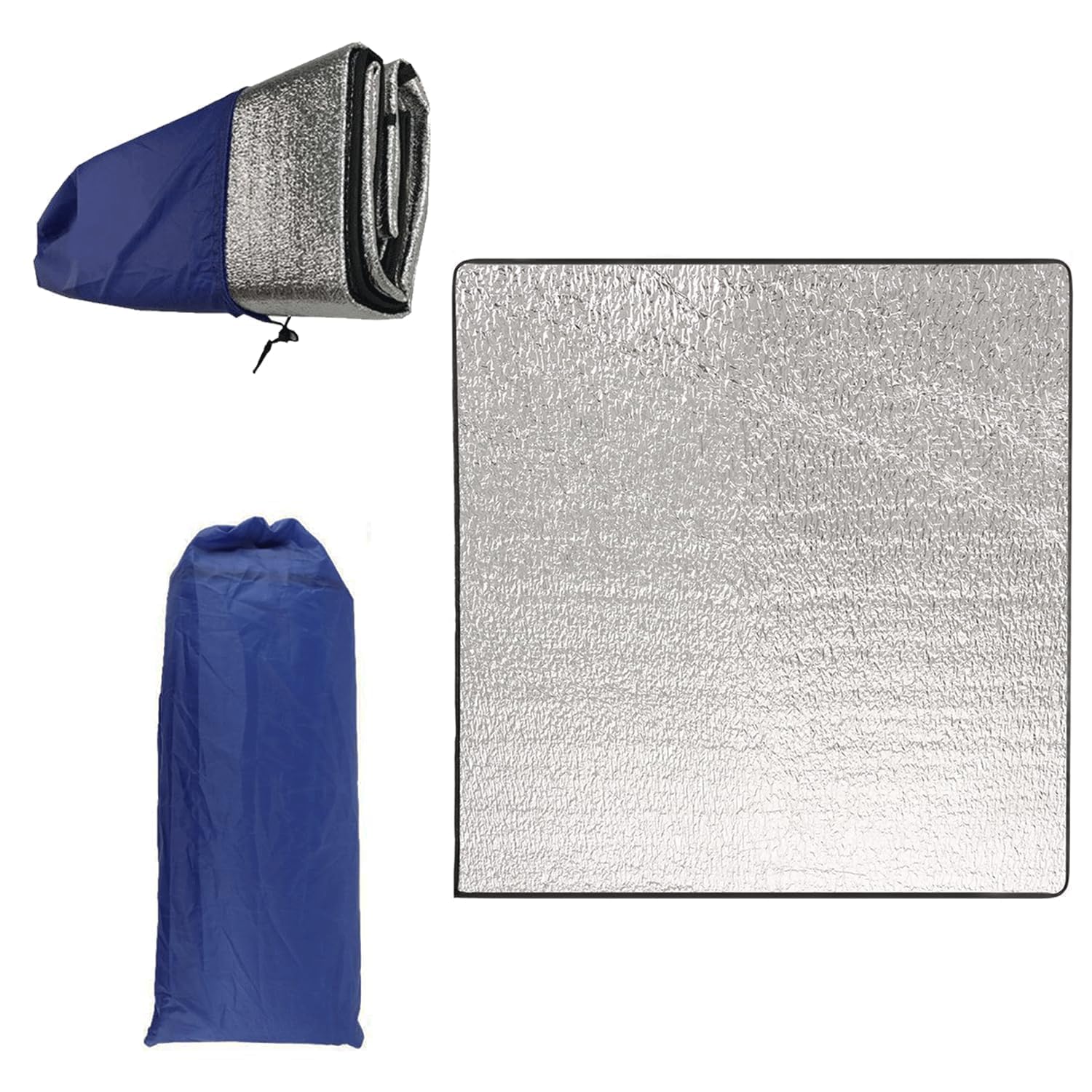200 cm x 200 cmCoperta da Campeggio Foglio di Alluminio, Cuscino Sedile Pieghevole,Tappetino in Schiuma daCampeggio,Tappetino per Dormire in Schiuma,perCampeggio,Spiaggia,Escursionismo,Yoga