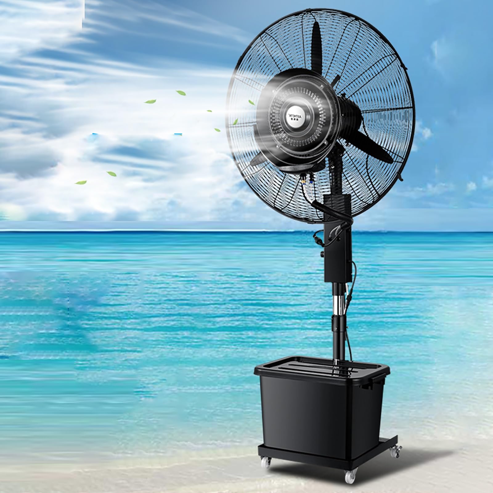 asdchZen Pedestal Fan Commercial Oscillating Fan, 3 Speeds, 120°Oscillation, 40L Tank For Patio, Restaurant, Garage, Gym, Factory,One Color-65cm