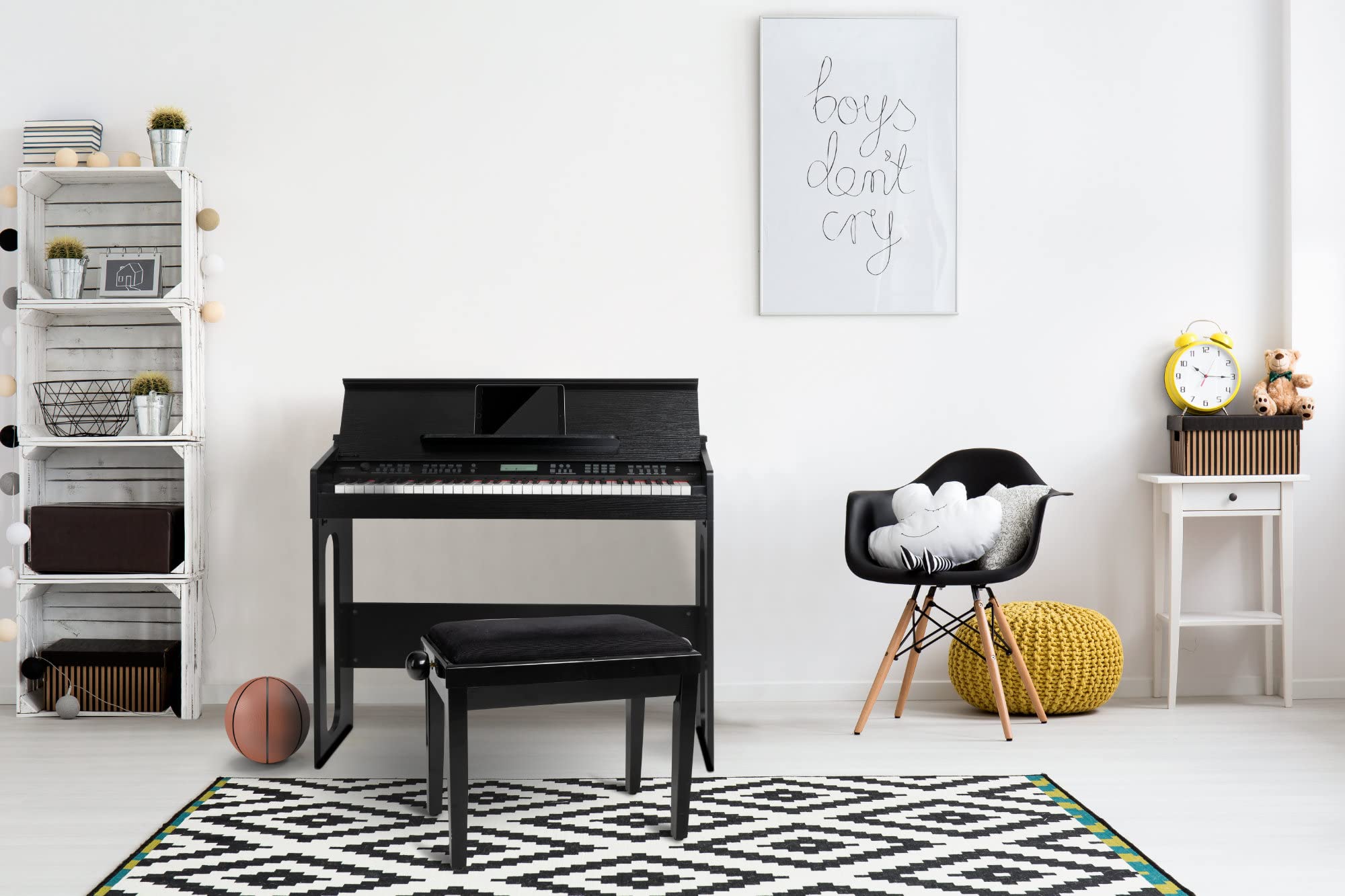 Clavier FunKey DP-61 III avec 61 Touches Design Piano Numérique Set | Clavier compact au design piano numérique, 61 touches sensibles à la vélocité, 300 sons, Polyphonie 32 notes, 5 cm, Poids: 18