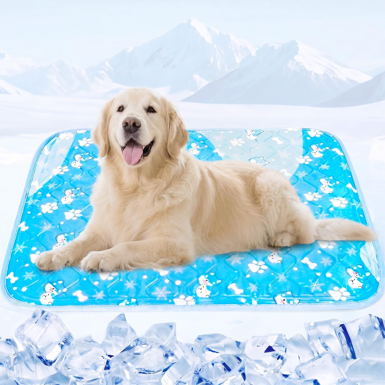 Kihimatte Chien 110 x 90 cm – Surface de couchage extra large pour chiens XXL & comme couverture de pique-nique – Auto-refroidissant, imperméable, robuste – Refroidit ensemble pour