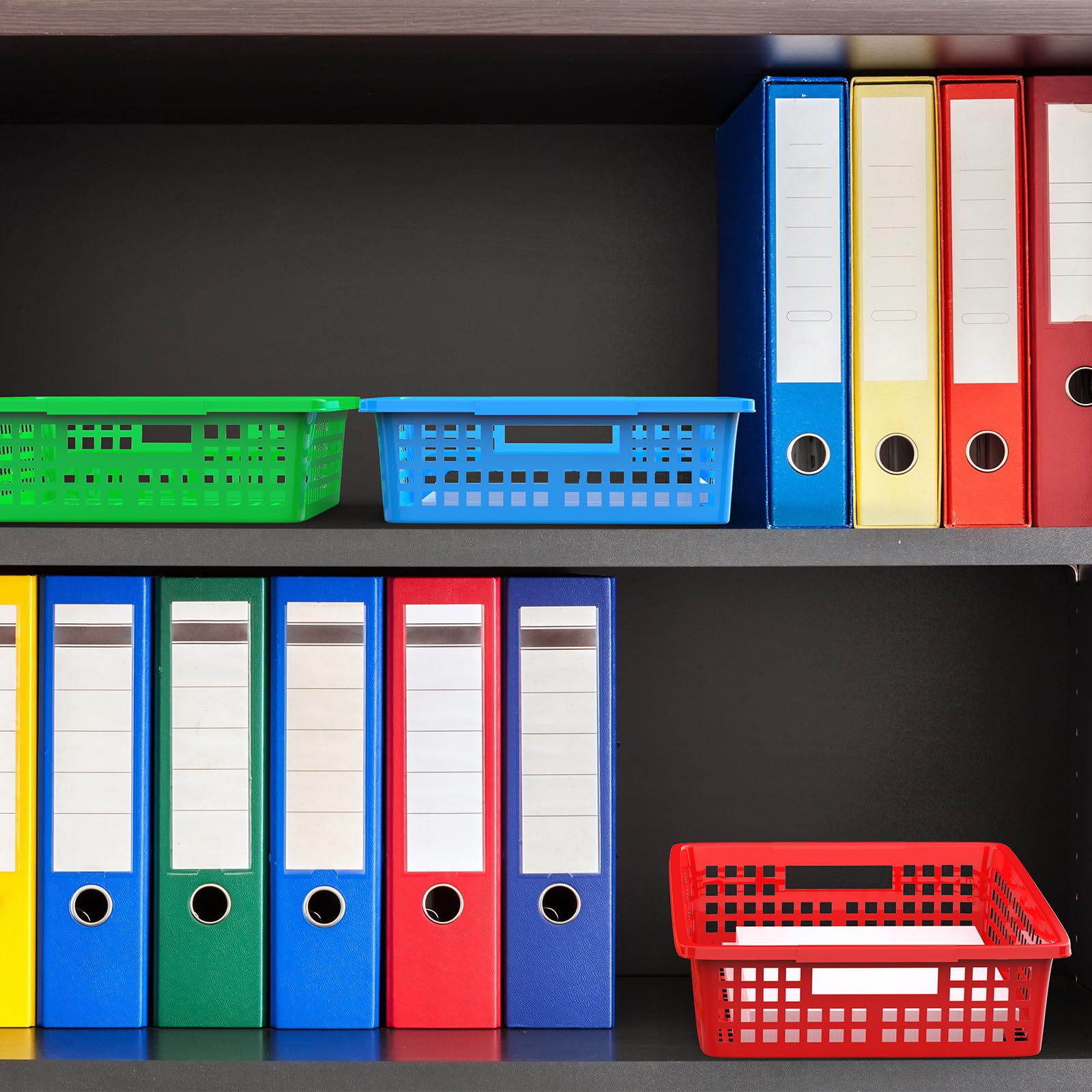 Aufbewahrungskörbe für Klassenzimmer, 34,9 x 25,4 cm, Briefgröße, A4-Papierablagen, Kunststoff, bunt, zum Eindrehen, für Schule, Büro, Lehrer, 20 Stück