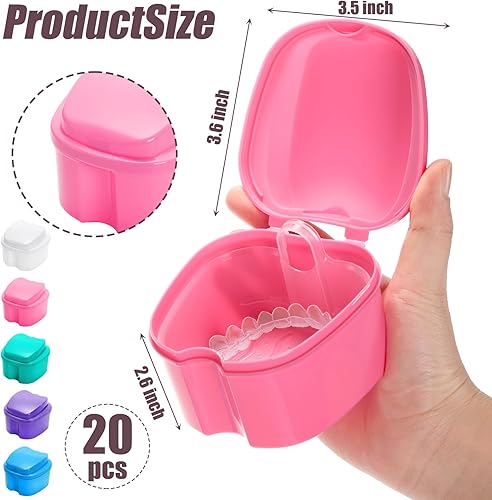 Miniatura 2 de ZENFUN Paquete de 20 cajas dentales para dientes artificiales, estuche de retención de dentaduras postizas a granel con cesta de colador, contenedor