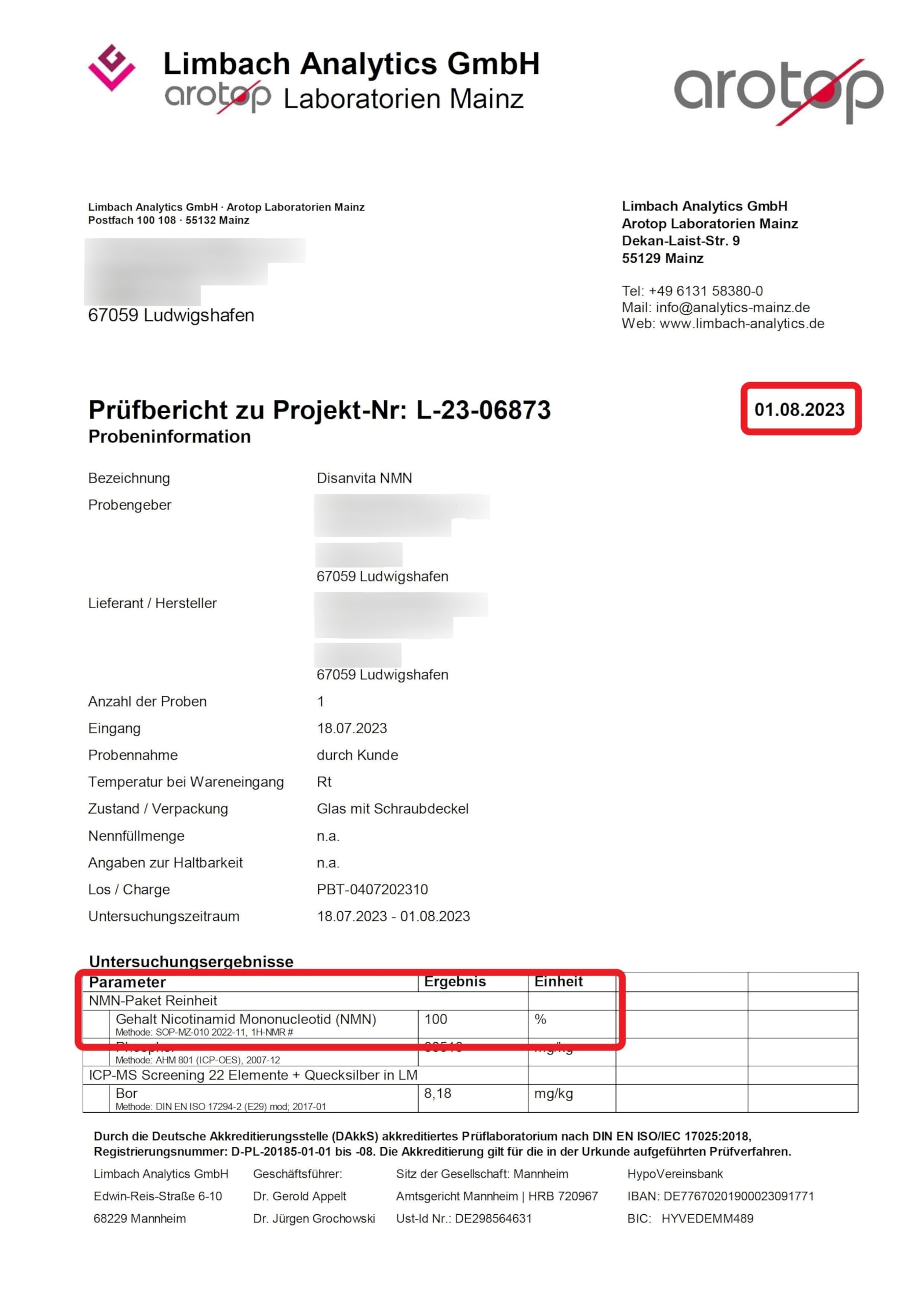 NMN | Qualità premium testata in Germania | Polvere con purezza al 99,9%