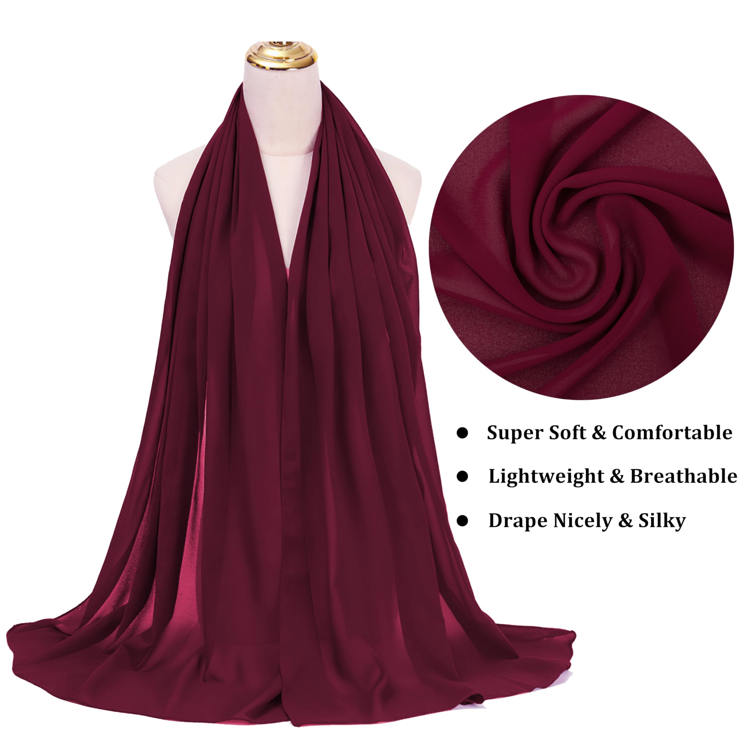 Chiffon Stola für Damen - Elegantes Schultertuch für Abendkleider - Leichter & Hauchzarter Schal für Hochzeit, Party & Festliche Anlässe
