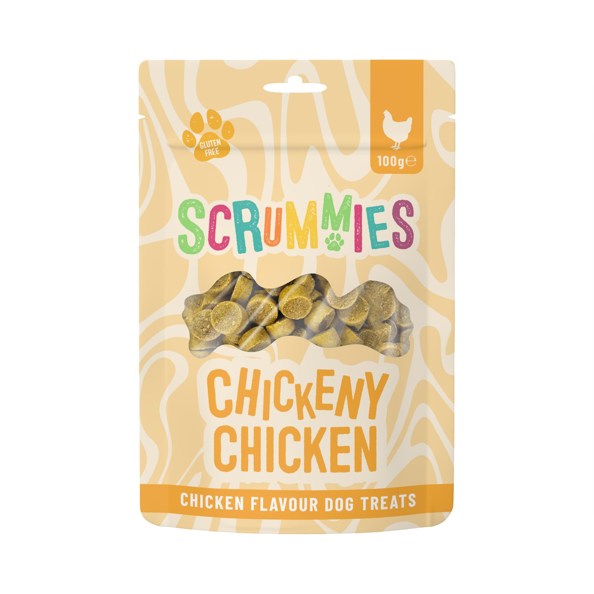 Scrummies Chicken Dog Treats, Oven-Baked Bite-Size Treats – Gluten Free, No Added Sugar, Low Fat – Healthy Chicken Treats for Dogs 12+ Weeks, 100g (Pack of 16)