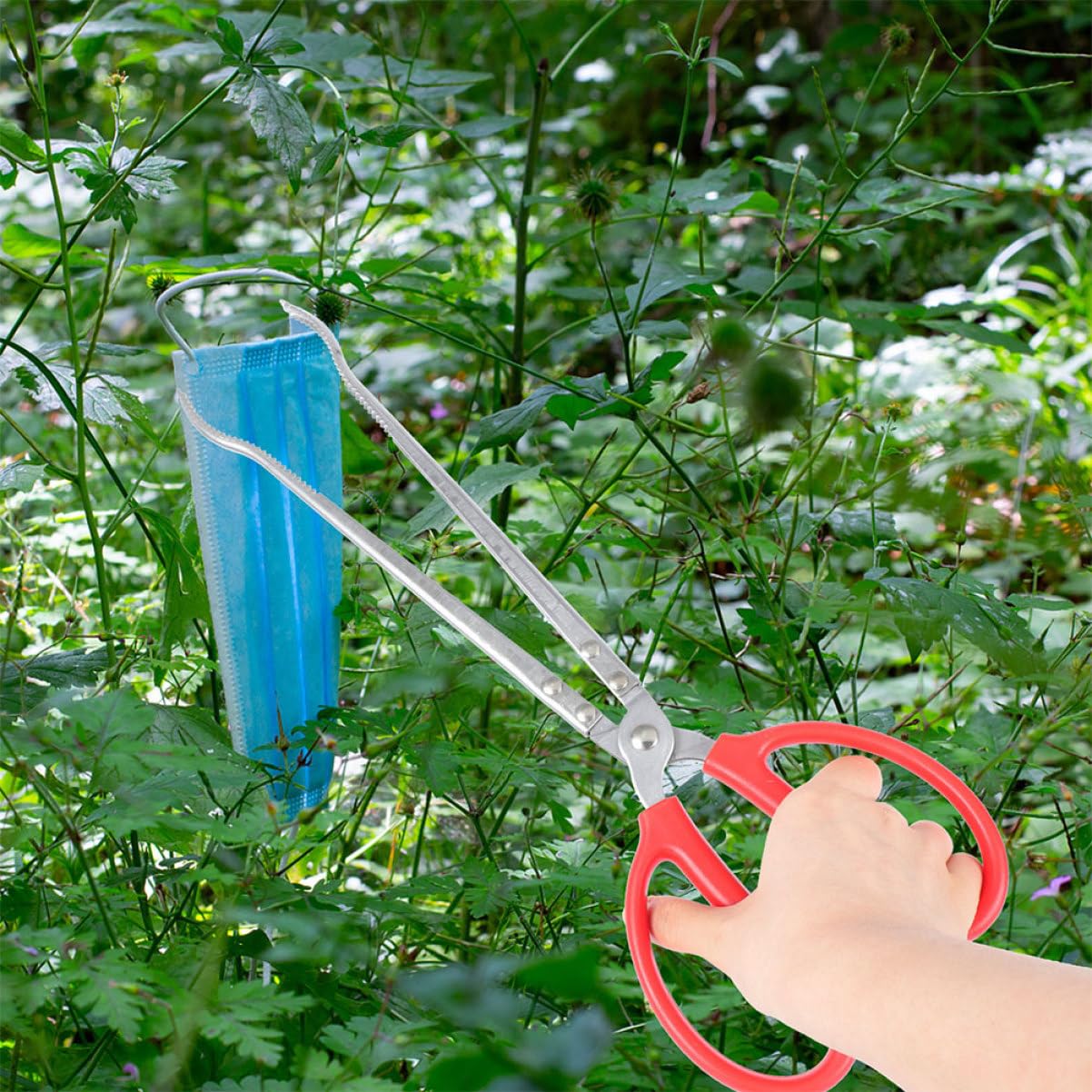 Healvian Pinzas Para Serpientes De Acero Inoxidable 2 Piezas 52 Cm (boca Curva y Recta) Mango Antideslizante Para Captura Segura, Alimentación y Manipulación De Reptiles Exteriores y Casa