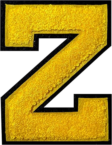 Miniatura 5 de 2 parches de letras de felpilla blancanegra, parches de letras termo-adhesivas de 4.5 pulgadas, parches de letras universitarias de punto de