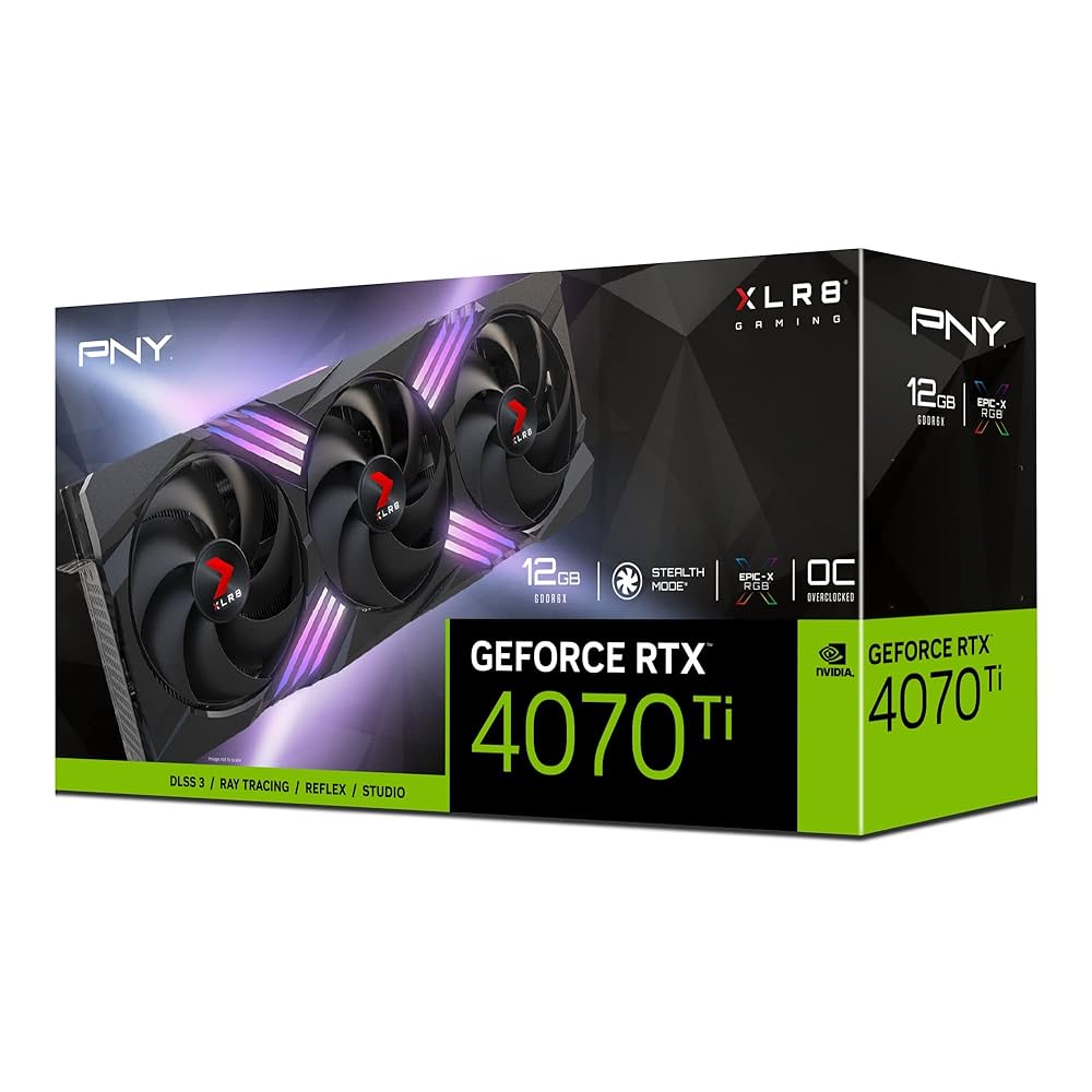 グラフィックボード・グラボ・ビデオカード PNY GeForce RTX 4070 Ti 12GB XLR8 PNY GeForce RTX 4070 Ti 12GB XLR8 Gaming VERTO EPIC-X ARGB OC 3FAN