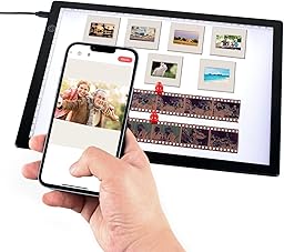 TCNEWCL Portable Scanner for Slides and Film Negatives – Ultra Slim LED Light Panel 30 x 21 cm for Photo Digitization