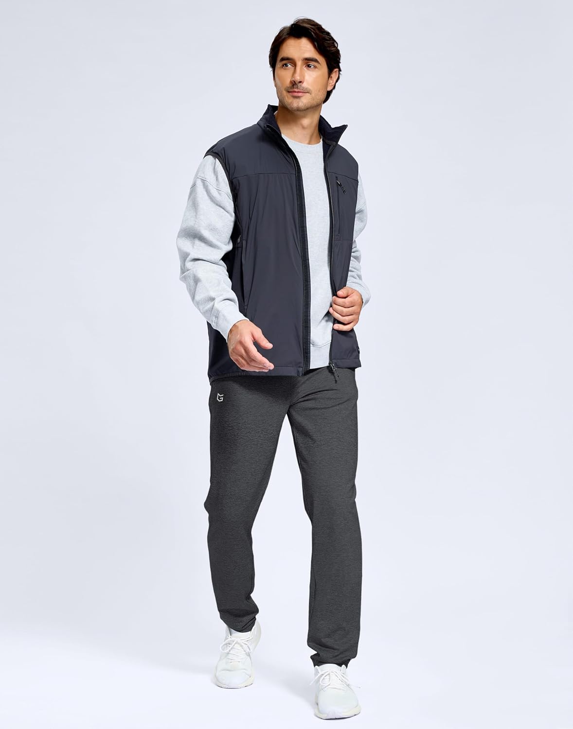 Men's Fleece Lined Winter Pants 32"/34"/36" Inseam Tall Sweatpants with Zipper Pockets Warm Athletic Joggers Men - Image 3