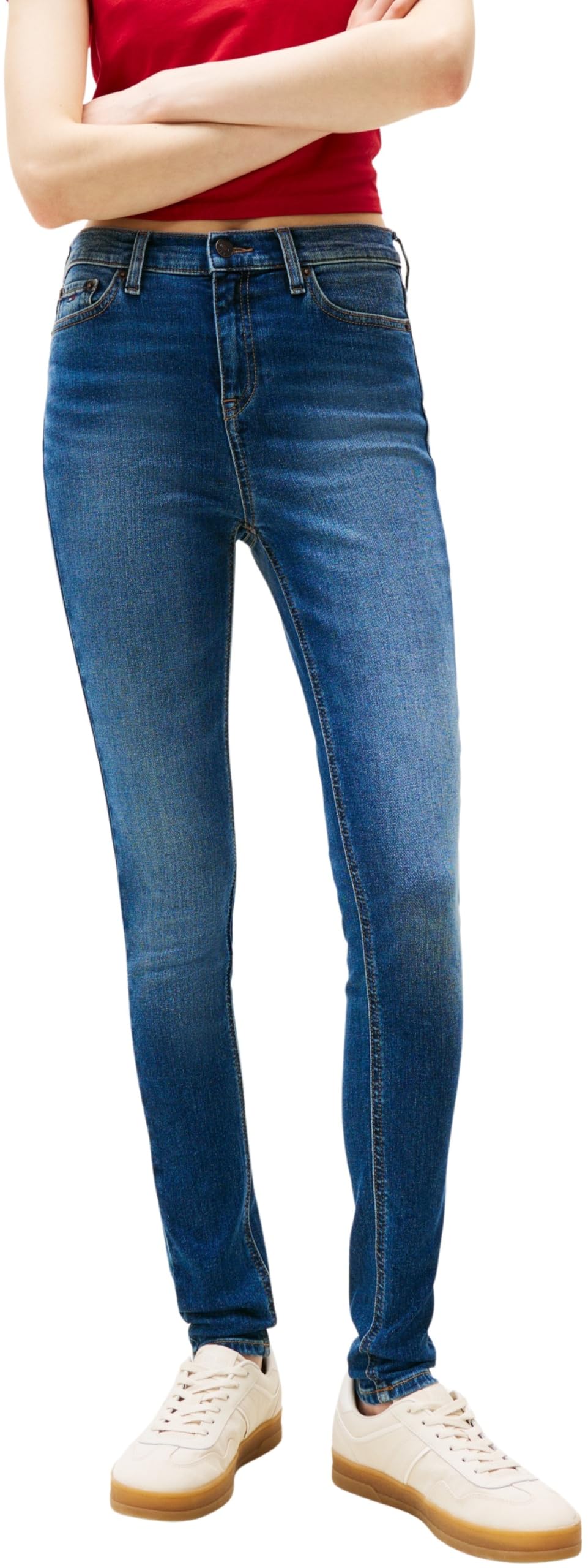 Tommy Jeans Womens Nora Md Skn Ci1257 Dw0dw21740 Skinny, Denim (Denim Dark), 29W / 30L UK