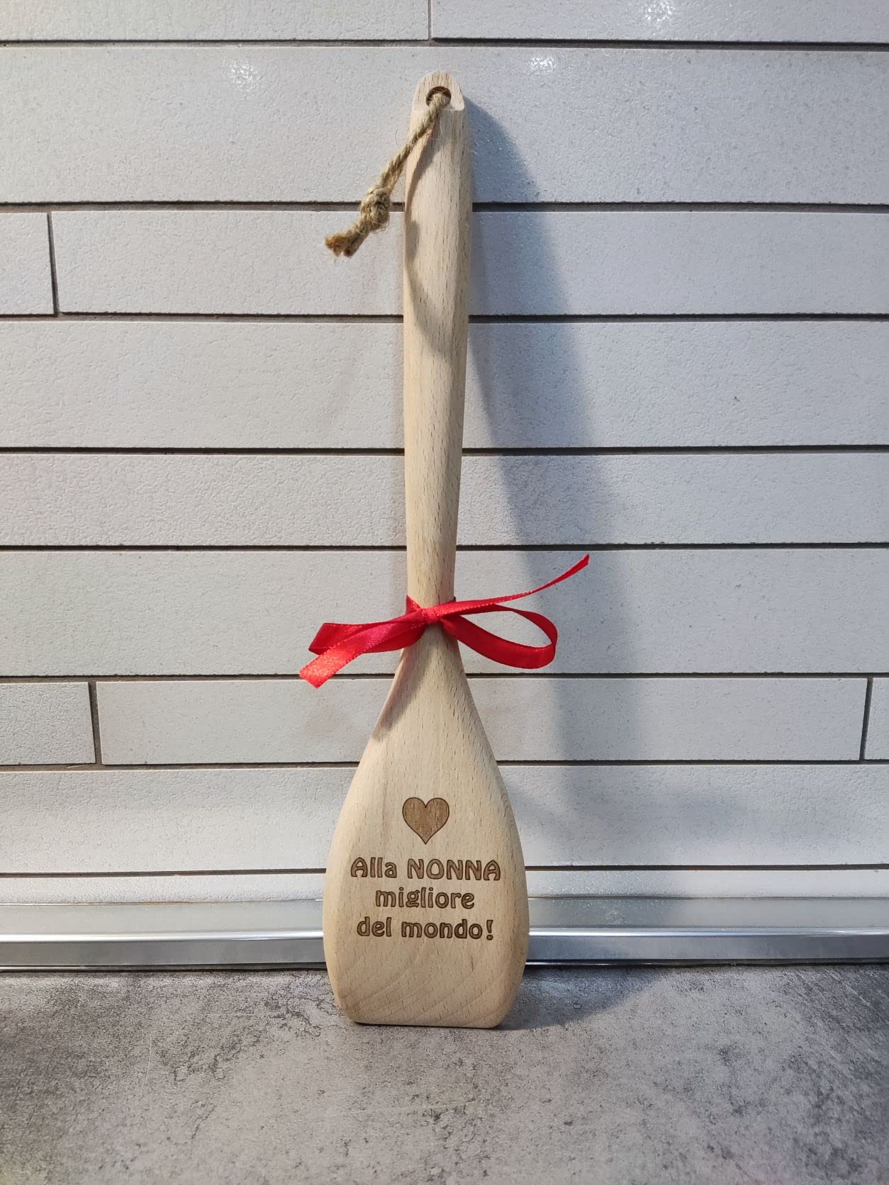 Regalo per nonna Idee regalo per Festa dei nonni per Natale anniversario o compleanno Cucchiaio di legno di faggio Mestolo cucina lungo 31cm Regali per la nonna con incisione laser indelebile