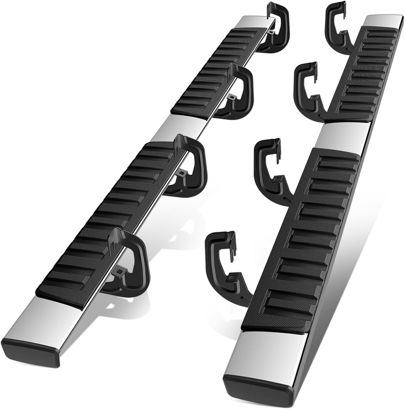 Auto Dynasty Running Boards Compatible with 2007-2019 Chevy Silverado GMC Sierra 1500 2500HD 3500HD Crew Cab, Stainless Steel Side Step Rail Nerf Bars, 6" Step Bars, Chrome