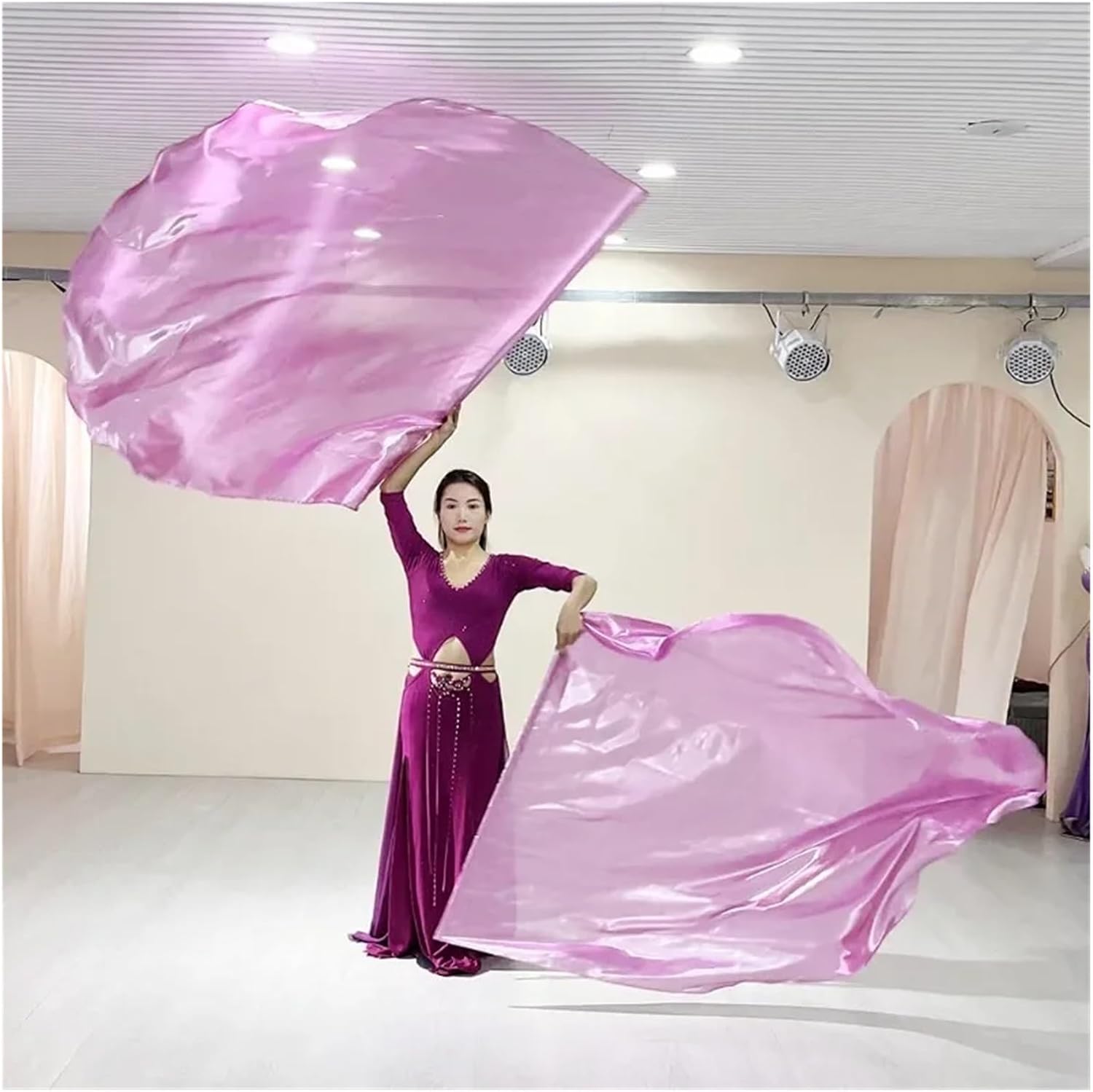 Dance Props Real Silk Veil One Pair Belly Practice Clothes Suitable for belly dancing
