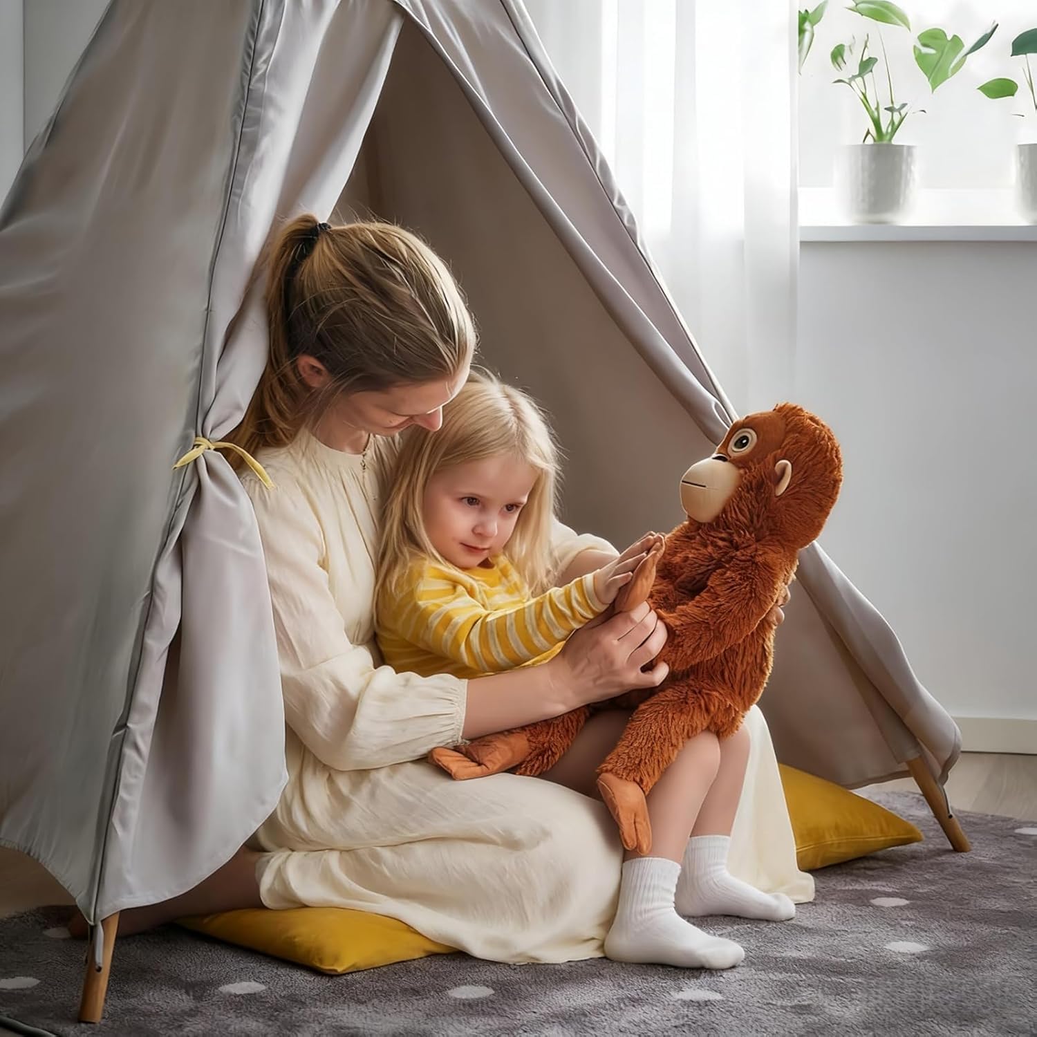 Genérico Mono De Peluche Naranja 66 Cm, Suave MuñEco De Dibujos Animados para DecoracióN Infantil, HabitacióN De NiñA, Cama, CojíN Y Accesorio FotográFico del Hogar — view 5