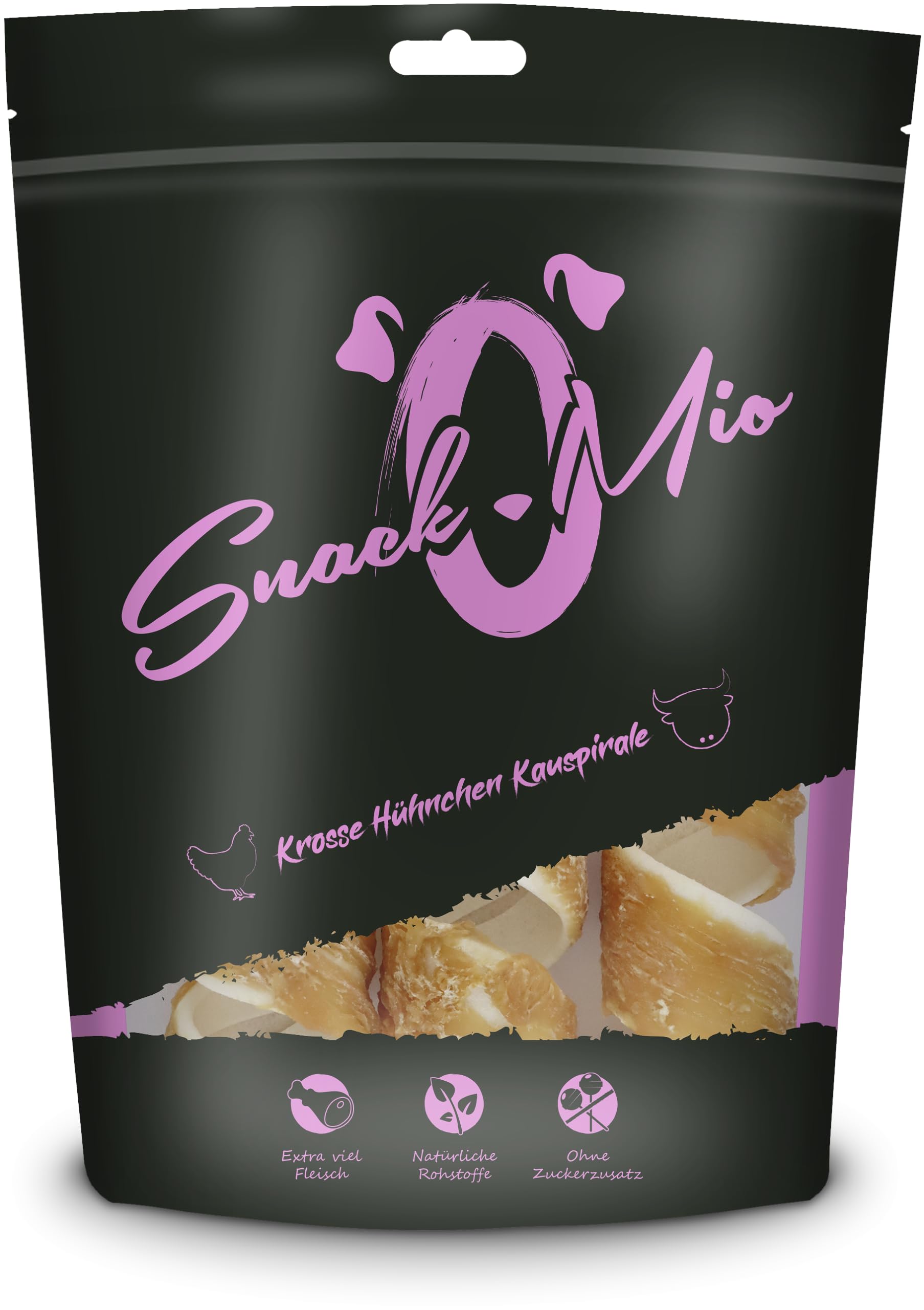 SnackOMio - Masticables premium para perros - Masticables crujientes de pollo en espiral, 110g, 1 pack (1 x 0,11kg)