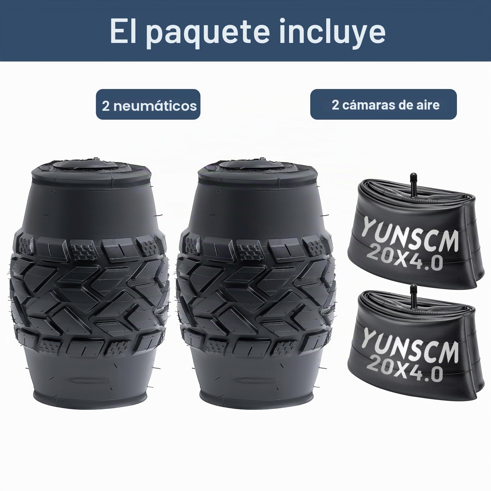 YunSCM 2 neumáticos para Bicicleta eléctrica de 20 Pulgadas y 20 x 4,0, compatibles con neumáticos de Bicicleta Todoterreno de 20 x 4,0