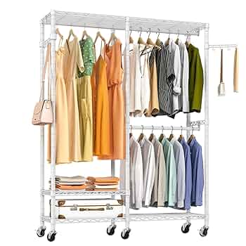 Amazon｜AZAKBL ハンガーラック 頑丈 洋服ラック 大容量