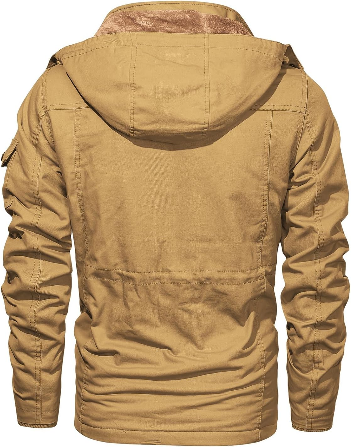 INVACHI Men's Winter Jacket Warm Cotton Military Jackets Fleece Lined Thick Work Cargo Coats with Hooded - Image 3