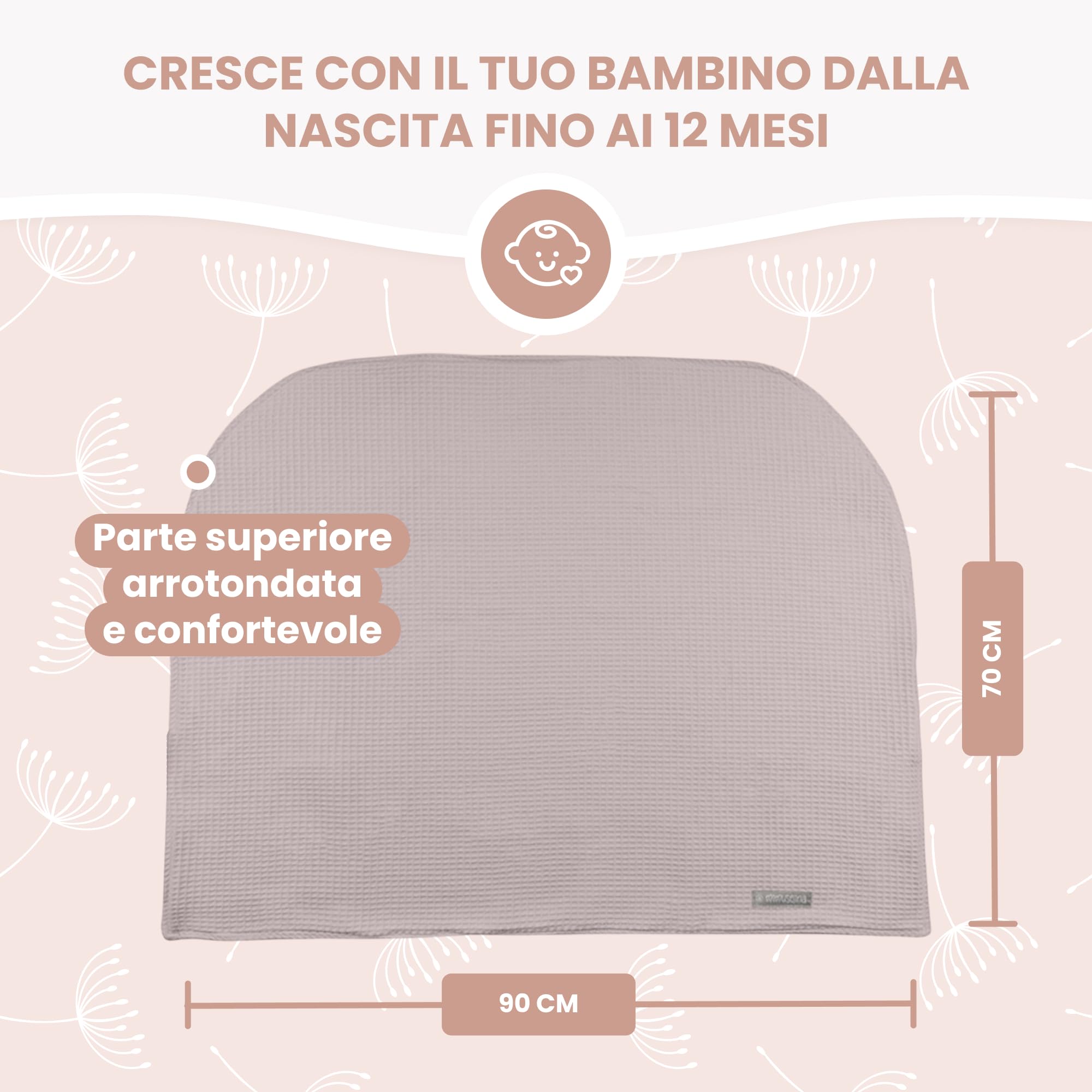 MIMUSELINA Copertina Neonato Invernale in Cotone | Coperta Invernale Neonato 70x90cm Calda e Morbida | Coperta Lettino e Culla Avvolgi Bambino | Ideale per Inverno e Mezze Stagioni | Waffle Taupe