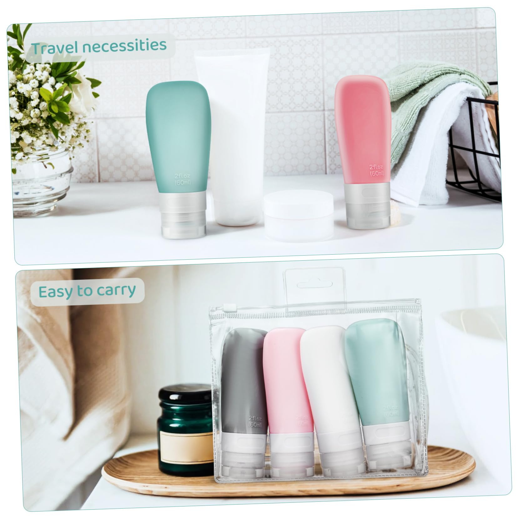 Beaupretty 12piezas Botellas De Reutilizables Tubos De Squeeze Para Champú Loción y Cosméticos Set De Contenedores Tapa Para Cuidado Personal y Baño