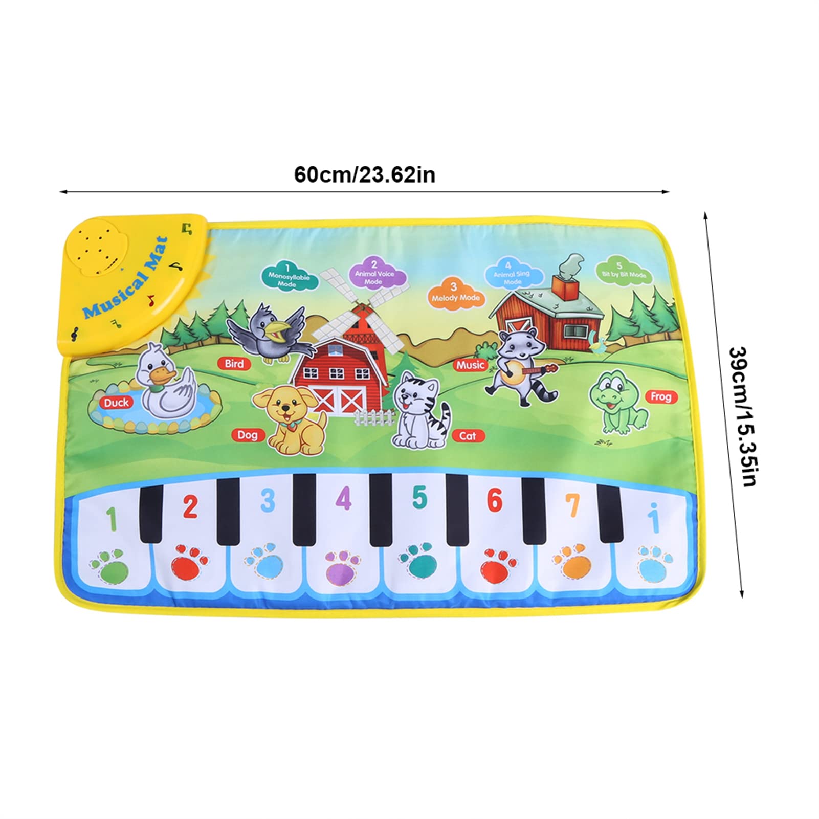 Baby-Musikmatte, Eonal-Musik-Klavierteppich für , Stimuliert das Gehör und die Kognitiven Fähigkeiten des Babys, Hochwertige -Krabbelmatte mit Tier- und Bauernhof-Design