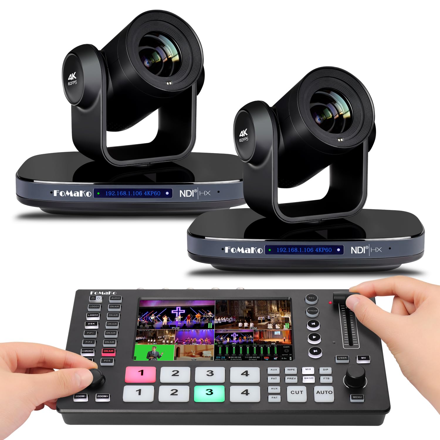 Amazon.com: FoMaKo 60FPS 4K NDI PTZ Camera, 20X Optical Zoom