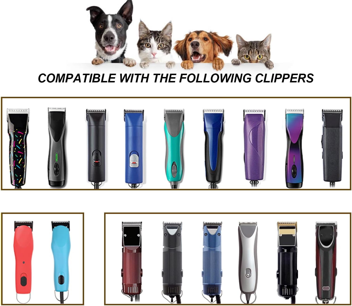 3 Pack 7 Wide Blades for Dog Grooming,Compatible with Andis,Oster A5,Wahl km10 Clippers,Cutting Length 1/8"