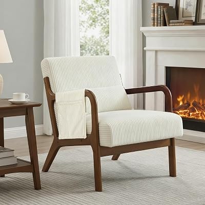 DUMOS Mid Century Modern Accent Chair, Upholstered Armchair  - best chairs small spaces