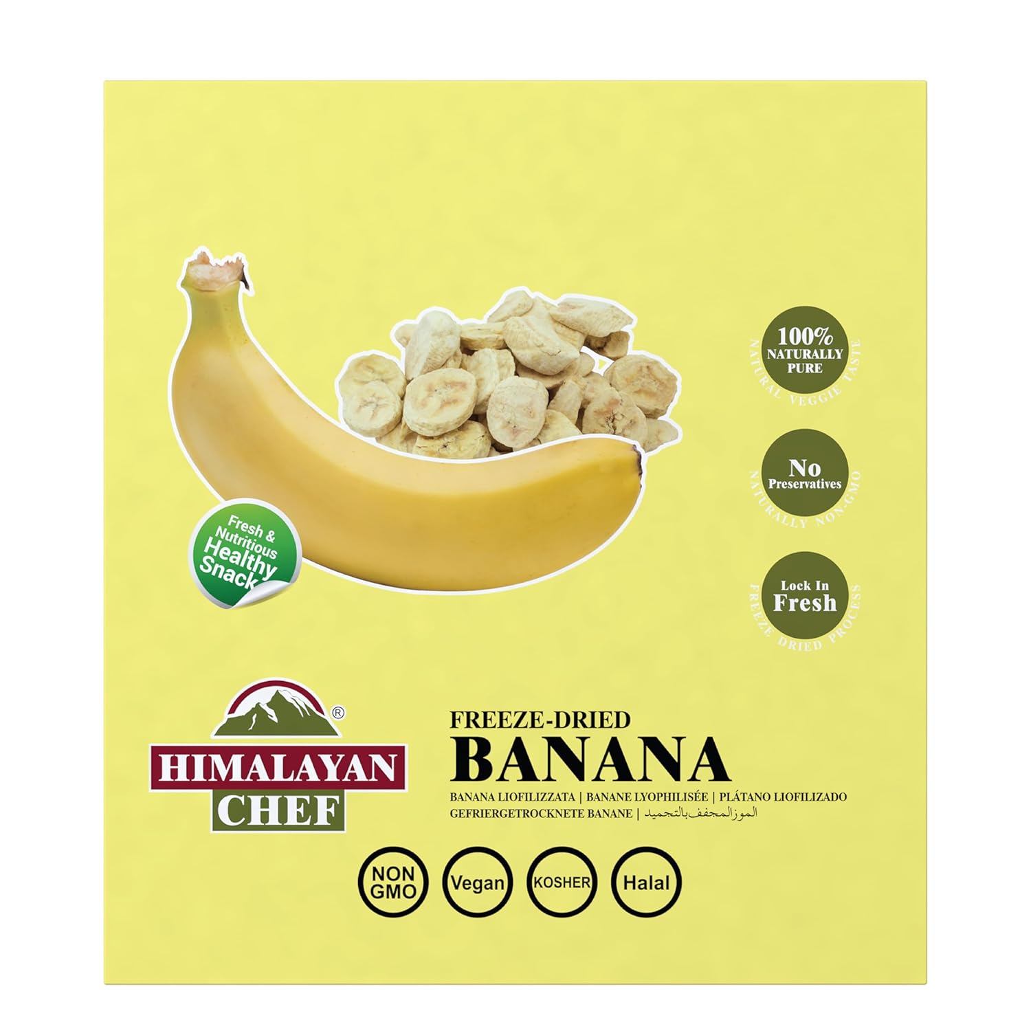 Himalayan Chef Freeze-Dried Fruit, Freeze-Dried Banana Crisp, 20g/EACH 10 Bags | Healthy Snacks, Organic Fruits Snacks | Ideal Snacks for Kids & Adult