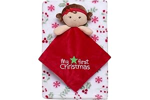 Cherished Keepsake: 2-Piece Cuddle Plush Toy and Baby's First Christmas Blanket Set