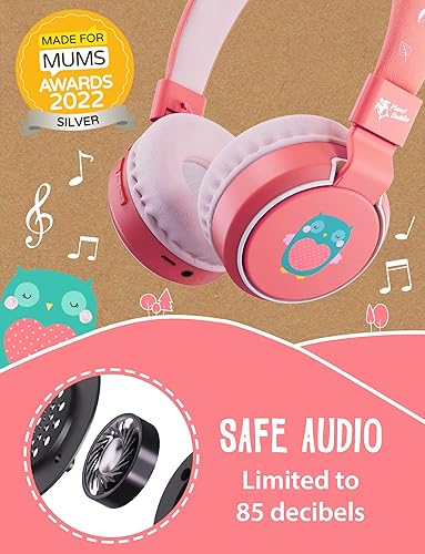 Miniatura 2 de Planet Buddies Auriculares para niños, auriculares Bluetooth inalámbricos plegables para niños con micrófono, limitador de volumen de 85 dB, lindos