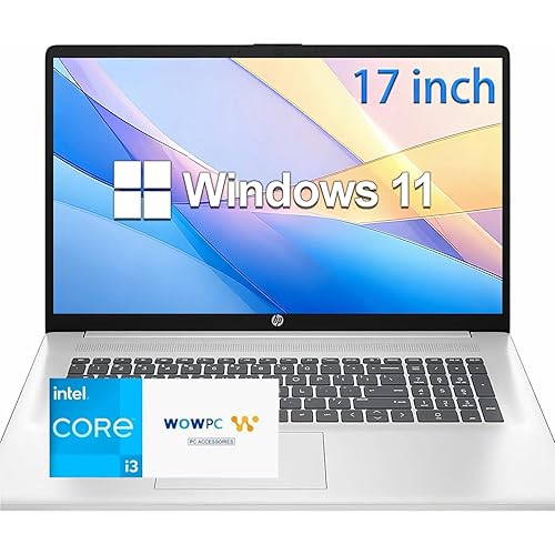 HP 17.3 inch Laptop with Microsoft Office 365 for The Web, Intel 13th 8 Cores i3 CPU (Beat 11th i5), 8GB RAM, 256GB PCIe SSD, Long Battery Life, Windows 11, All-Day Performance for Work & Study