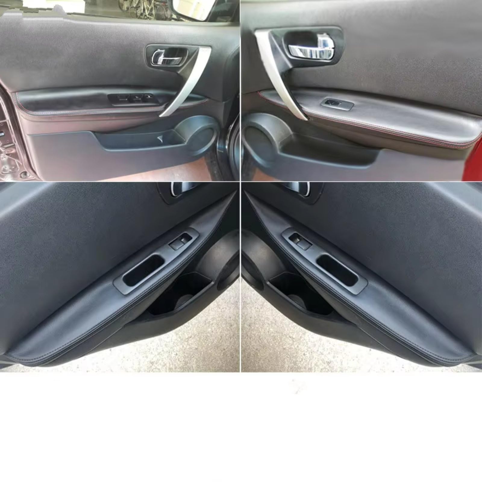 Accessori Auto Interno Per Nissan Per Qashqai J10 2007 2008 2009-2014 2015 Pannelli Maniglie Interne Delle Portiere Rivestimento Protettivo Bracciolo(Nero)