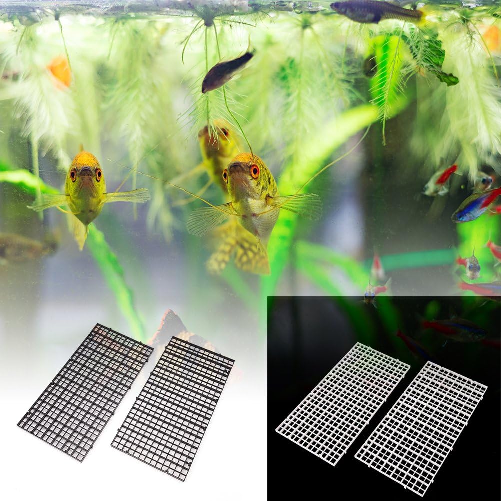 10 Pcs Aquarium Grid Tank Dividers Tray Egg Crate Aquarium D¨¦cor Fish Tank Filter Bottom Isolation Board Partition Net Pane Separator Grid Isolation Board Divider for Mixed Breeding,Black