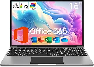 Jumper 16 Inch Laptop, 1200p IPS FHD Display, 4GB RAM 128GB Storage Expandable 1TB, Office 365 1-Year Subscription, 5305U Processor, Windows 11 Computer with Stereo Speakers, HDMI, WiFi-5.