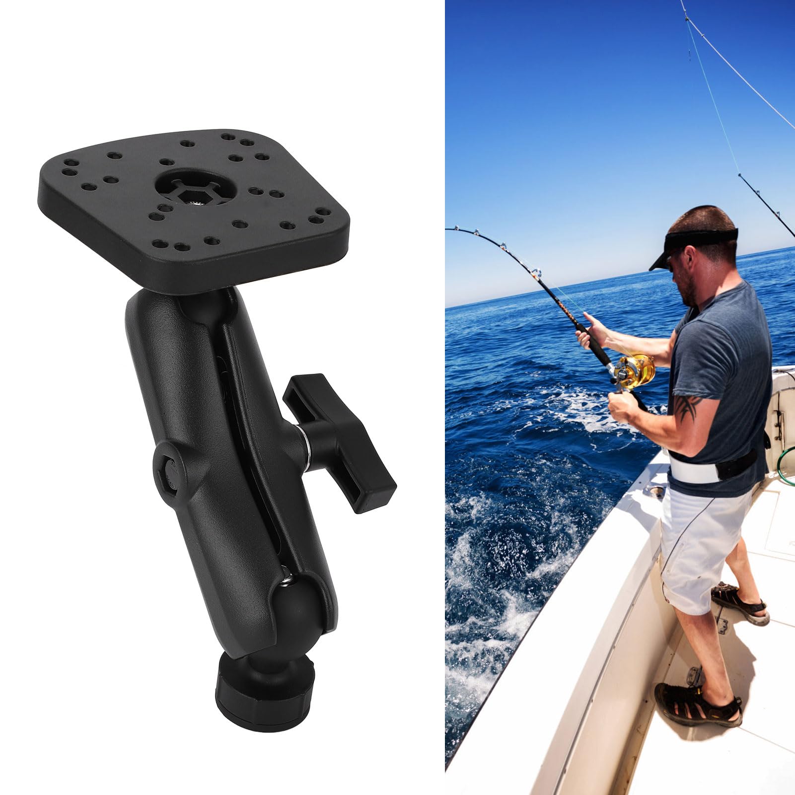 Marine Grade Fish Finder Mount Base AMPS Ball Dashboard Mount, Specifically Designed for Marine Use