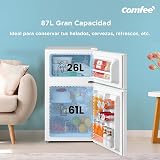Comfee RCT87WH2(E) Worktop Refrigerator, Small Fridge with Light, Removable Shelves, Adjustable Thermostats, Reversible Doors, White [Energy Class E] - 4